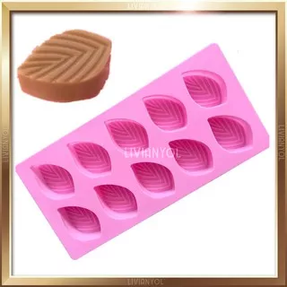 Cetakan Kue Coklat Puding Jelly Silikon Berbentuk Daun Leaf