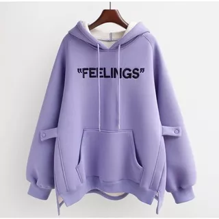 FEELINGS HOODIE SWEATER WANITA OVERSIZE - HODIE SWEATER WANITA KASUAL