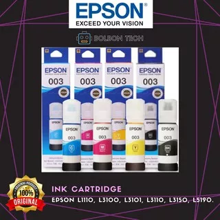 Tinta Printer EPSON 003 BLACK - YELLOW - CYAN - MAGENTA Ink Cartridge | 100% ORIGINAL Product