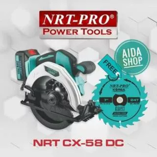 Circular Saw Cordless NRT PRO CX58DC 7 BRUSHLESS Baterai 20V Mesin Gergaji Potong Kayu Portable