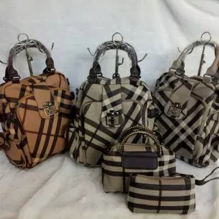 TAS RANSEL BURBERRY 3IN1 1 SET ANAK