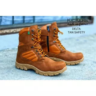 Sepatu kickers boots safety warna tan