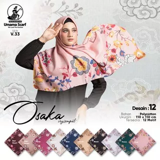 OSAKA MOTIF Umama Jilbab Hijab Kerudung Scarf Segi Empat SegiEmpat Square Printed Motif SA12