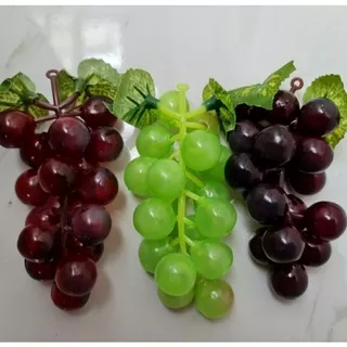 buah hias anggur panjangan replika buah buahan grape fruits artifisial hiasan jus pohon anggur daun anggur buah pajangan properti foto buah