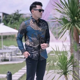 Model Batik Pria Lengan Panjang Slim Fit Terbaru Katun Premium Lapisan furing. Baju Kemeja Pria M L XL XXL