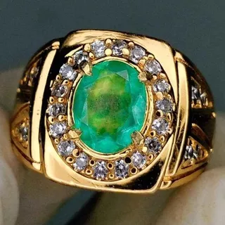 BATU PERMATA ZAMRUD COLOMBIA ASLI NATURAL RING PERAK BANGKOK 926 SIAP PAKAI