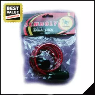 Kunci spiral kabel lock sepeda dengan kait sadel stang jemboly