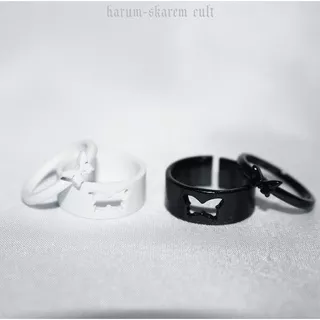 harum-skarem cult | butterfly promise ring - unisex couple ring set