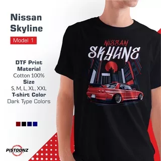 Kaos Mobil Kaos Distro Pistoonz T-Shirt Vector Art Street Art - Mobil Sport Nissan Skyline