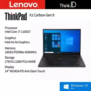 Thinkpad X1 Carbon Gen 9 i7-1165G7 16GB 1TB NVMe 14IPS Touch Win10P