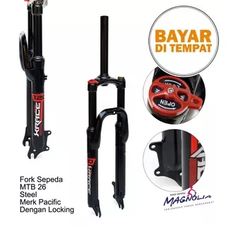 Garpu Sepeda Fork Sepeda MTB 26 PACIFIC Oversize Suspensi Shock Travel 120 - Locking