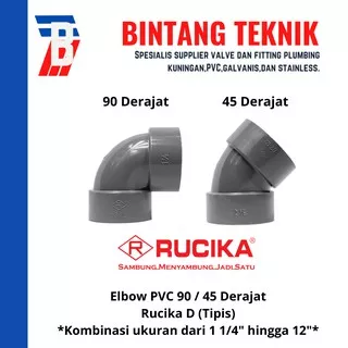 Elbow / Knee PVC Rucika 2 1/2 Inch D (Tipis) 45 Derajat