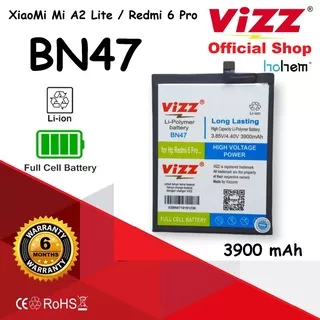 Baterai Vizz Double Power XiaoMi Mi A2 Lite Redmi 6 Pro BN47 Batre Original Ori HP Handphone Xiao Mi BN 47 Batre Batrai Battery