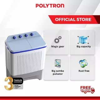 Mesin cuci POLYTRON Primadona Samba 2 tabung 9 Kg PWM 9366HB