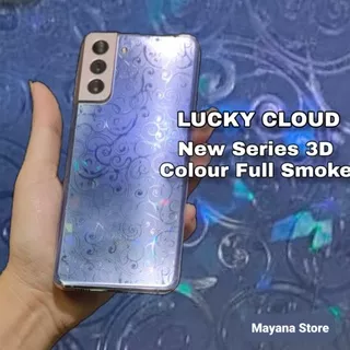 Hydrogel Back LUCKY CLOUD For SAMSUNG S21/S21 PLUS/S21 ULTRA/S21 FE/S22 5G/S22 PLUS 5G/S22 ULTRA 5G Garskin Pelindung Back Hp Colorful Transparent Skin Glowing 3D Anti Berjamur/A-Rusak Skin Cutting AllType GoodQuality