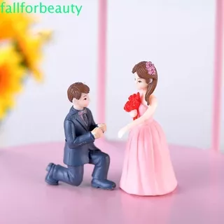 FALLFORBEAUTY PVC Wedding Doll DIY Marriage Lover Miniatures Couple Figurines Micro Landscape Bonsai Proposing Home Decoration Fairy Garden Boy Ornaments