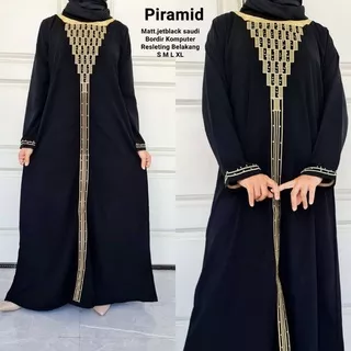 Elegant Abaya Turkey Bordir Basic Arab Gamis Hitam Modis Kekinian Bahan Jetblack Saudi Super Kwalitas Boutique S M L XL