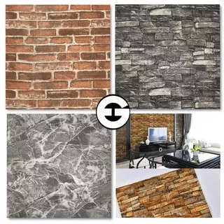 WA Wallpaper 3D Foam Brick Wall Paper Sticker Corak 70cm x 77cm