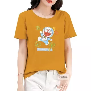 Kaos Doraemon Full Print Wanita Lengan Pendek Warna