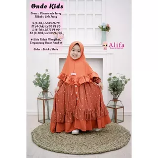 Onde kids by Alifa | Original | Gamis syari anak umur 2 3 4 5 6 7 8 9 10 Tahun | Gamid anak terbaru motif polkadot