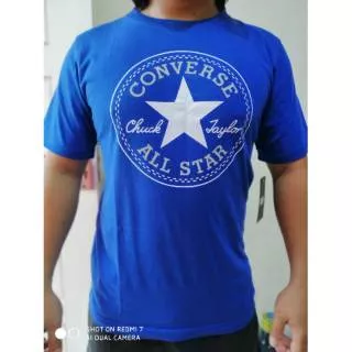 Baju kaos T-shirt Converse Original Logo CTAS Biru Men