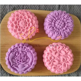 Cetakan Kue Bulan Nastar Jumbo Moon Cake Mould Mold Mooncake Plunger Bunga 125gr M3