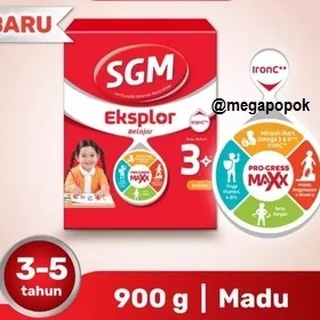 SGM Eksplor 3+ Usia 3-5 Tahun Rasa Vanila/Madu/Coklat 900gr/megapopok