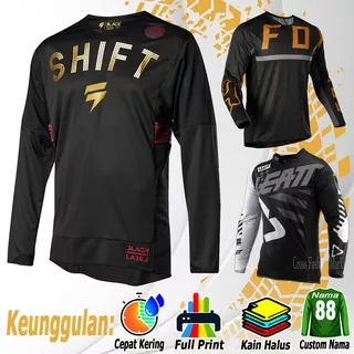 Jersey Motor cross Trail Hitam Black ( Baju Only ) f0x kaos t shirt adventure trabas cross supermoto cocok untuk honda crf yamaha wr kawasaki klx dan ktm setelan touring riding racing balap mtb laki pria off road sepeda jerset