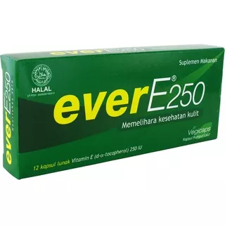 Ever E 250 Vitamin E untuk kulit dan kesuburan Kemasan Strip 12 capsul