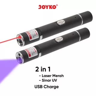 Laser Pointer 2 In 1 Penunjuk Laser UV LED Light Senter Joyko LPR-103