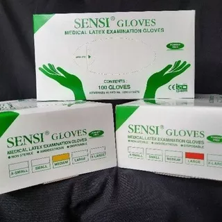 Sensi Gloves Latex free powder sarung tangan handscoon isi 100 pcs