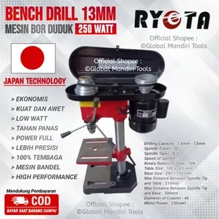 TERMURAH Mesin Bor Duduk 13mm RYOTA Bench Drill 13mm Original RYOTA JAPAN Teknologi