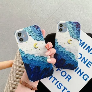 Sea Moon Soft Case OPPO A53 A33 A5 A9 A31 2020 A15 A15S Reno 3 5 6 A3S A7 A5S A12 A11K F9 Pro A83 A52 A92 A91 K5 Realme C1 XT X K3 Lambskin Casing VIVO Y11 Y12i Y12 Y15 Y17 Y19 S1 Z1 Pro V9 Y83 Y81 Y50 Y30 Y30i Y91C Y93 Y20 Y20i Y20S Y20A Y12S