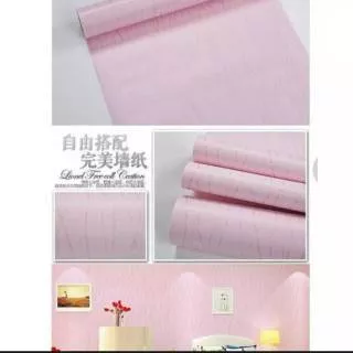 Wallpaper sticker dinding motif SALUR ULIR PINK KODE CY1028 45cm x 10m