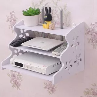 TERBARU!! Rak Dinding Gantung 3 Tingkat Untuk Wifi Router Dvd Rectangular Top Box Model Vintage ...!