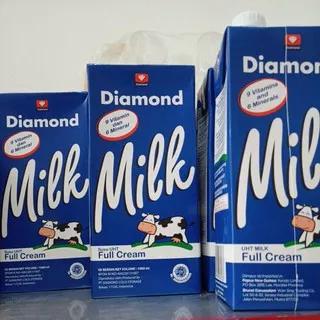 Susu Cair UHT Full Cream Diamond 1 liter / Milk Karton