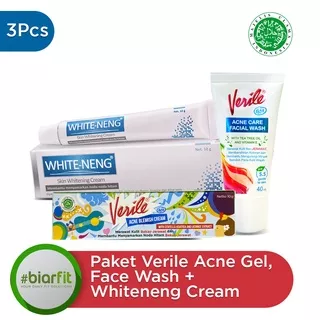 Paket White-Neng, Verile Face Wash, Verile Acne Blemish Cream