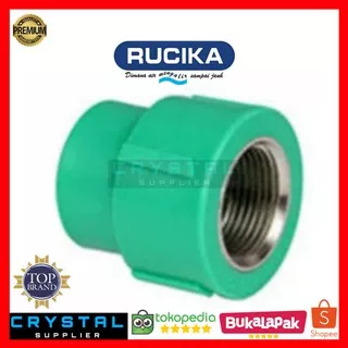 SOK DRAT DALAM PPR RUCIKA 3/4 x 1/2 inch GREEN / Female Thread Joint 3/4 x 1/2 inchi