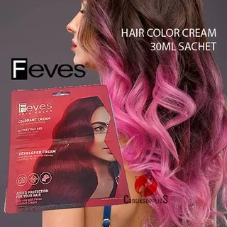 FEVES Hair Color 30ml SACHET Cat Semir - Pewarna Rambut Permanent