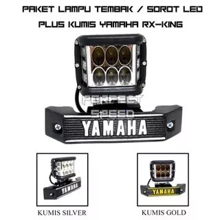 PAKET LAMPU TEMBAK/LAMPU SOROT LED MODEL 4611+KUMIS YAMAHA UNTUK MOTOR RX-KING SERIES