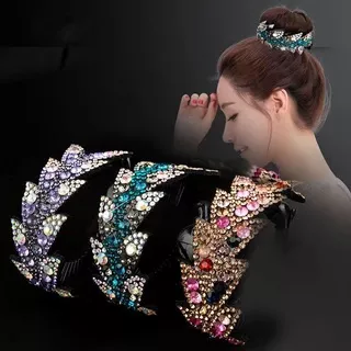 High-grade crystal diamond inlaid simple fashion ponytail hairpin girl ball hair hair buckle