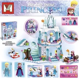 Mainan Building Blocks Set Frozen Ice And Snow Princess Castle Frozen Elsa Dan Anna Palace Building Blocks