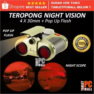 Teropong Night Scope 4 x 30mm Binoculars with Pop-Up Light