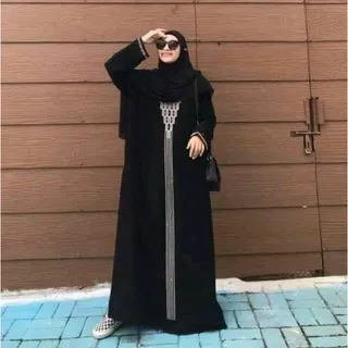 abaya bordir piramid 1 abaya gamis wanita abaya arab abaya hitam (BR94)