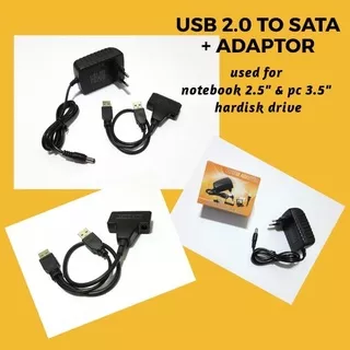 Kabel USB 2.0 Cabang to Sata + adaptor 12V 2A