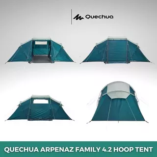 Tenda QUECHUA Arpenaz 4.2 Hoop Tent Tenda 4 Orang dan 2 Kamar Original