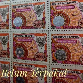 Terbagus - Materai tempel Rp 2000 Rupiah tahun 1996-1997-1998-1999 Matrai perangko pos lama 2.000 fi
