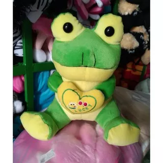 BONEKA KEROPI KODOK LOVE HIJAU KARAKTER GREEN FROG DOLL KEROPPI MAINAN ANAK KADO SOUVENIR