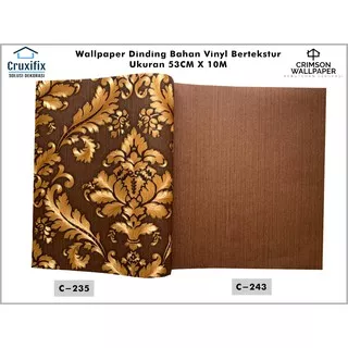 Wallpaper Kembang Batik Premium Vinyl Timbul Bertekstur