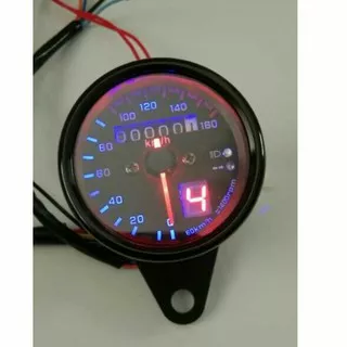 Speedometer Variasi Tabung Indikator LED Gear Black Spidometer Digital Odometer Jarum